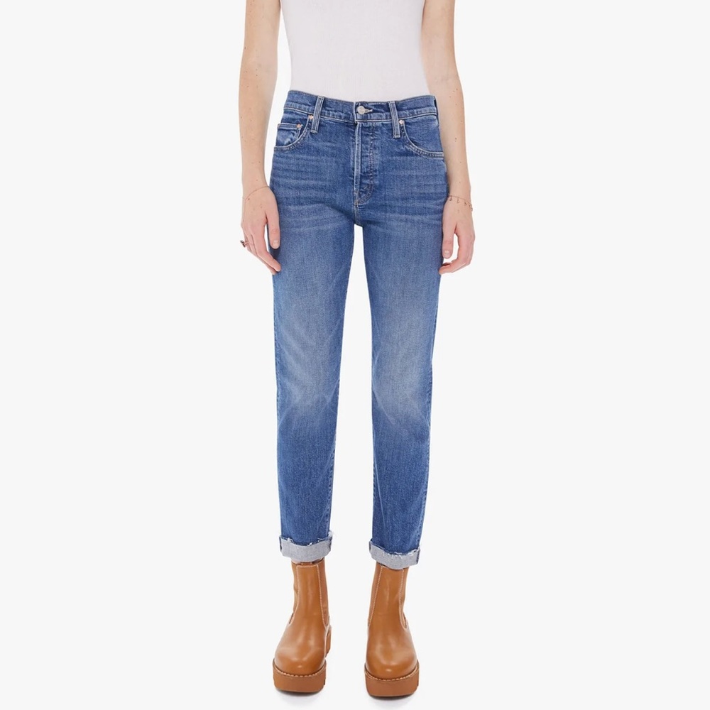 MOTHER DENIM JEANS- SCRAPPER CUFF ANKLE FRAY - RUNNING WITH SCISSORS 24